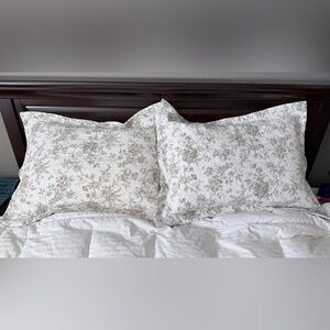 Laura Ashley Amberly Floral Toile Standard Size Pillow Shams